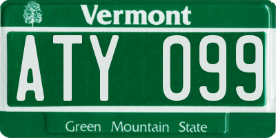 VT license plate ATY099