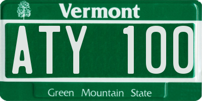 VT license plate ATY100