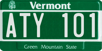 VT license plate ATY101