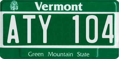 VT license plate ATY104