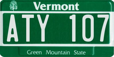 VT license plate ATY107