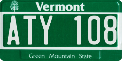 VT license plate ATY108