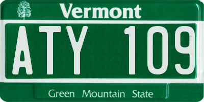 VT license plate ATY109