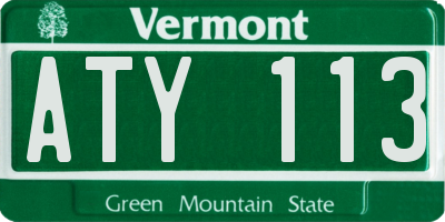 VT license plate ATY113