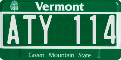 VT license plate ATY114