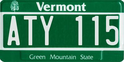 VT license plate ATY115