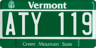 VT license plate ATY119