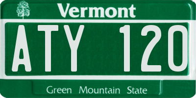 VT license plate ATY120