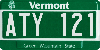 VT license plate ATY121