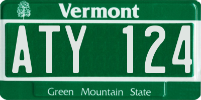 VT license plate ATY124