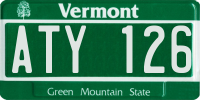 VT license plate ATY126