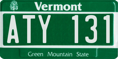 VT license plate ATY131