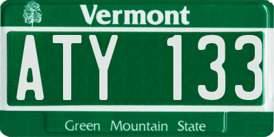 VT license plate ATY133