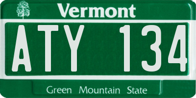 VT license plate ATY134