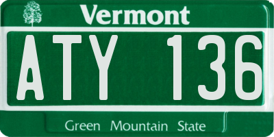 VT license plate ATY136