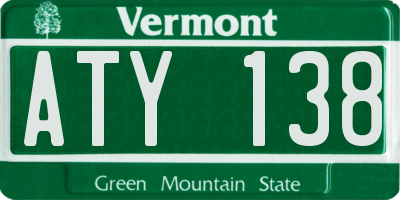 VT license plate ATY138
