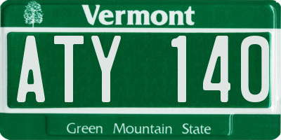 VT license plate ATY140
