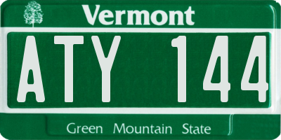 VT license plate ATY144