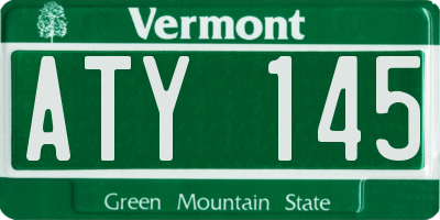 VT license plate ATY145