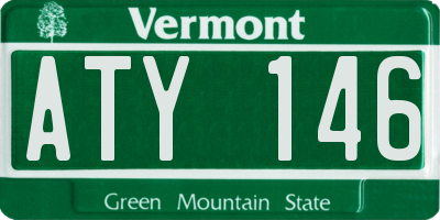 VT license plate ATY146