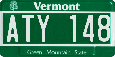 VT license plate ATY148