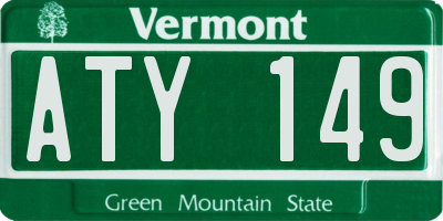 VT license plate ATY149