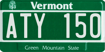 VT license plate ATY150