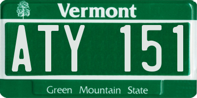 VT license plate ATY151