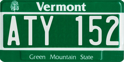 VT license plate ATY152