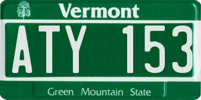 VT license plate ATY153