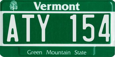 VT license plate ATY154