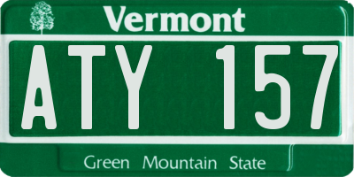 VT license plate ATY157