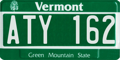 VT license plate ATY162