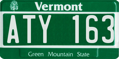 VT license plate ATY163