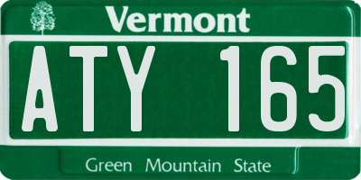 VT license plate ATY165