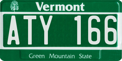 VT license plate ATY166