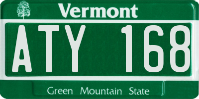VT license plate ATY168
