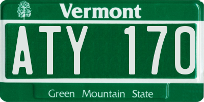 VT license plate ATY170