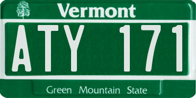 VT license plate ATY171