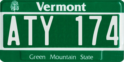 VT license plate ATY174