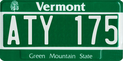 VT license plate ATY175