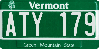 VT license plate ATY179