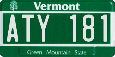 VT license plate ATY181