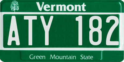 VT license plate ATY182