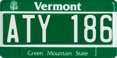 VT license plate ATY186
