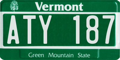 VT license plate ATY187