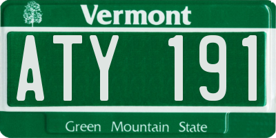 VT license plate ATY191