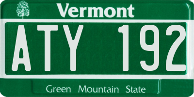 VT license plate ATY192