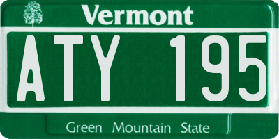 VT license plate ATY195