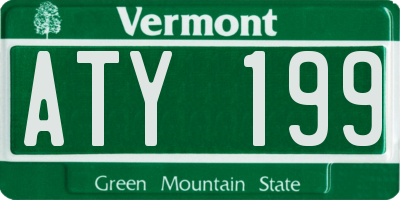 VT license plate ATY199